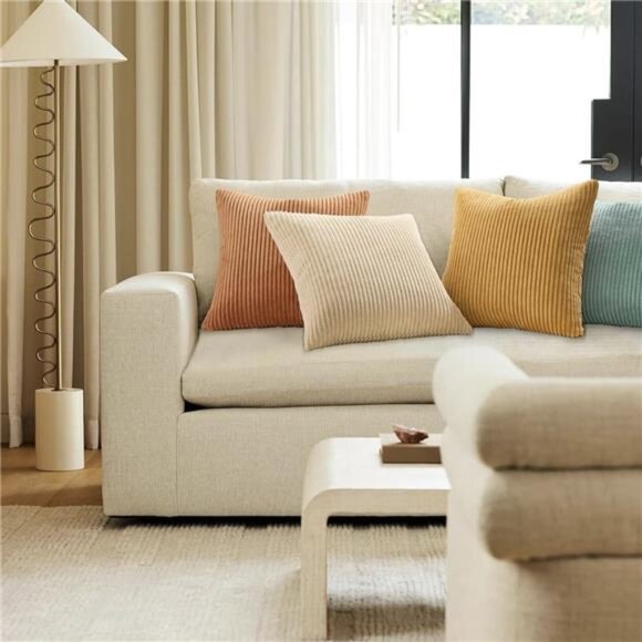 NEW West Elm (Set 4) Multicolor Velvet Corduroy Throw Pillow Cover Sham 18 x 18 - Picture 6 of 11